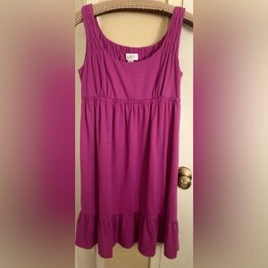 Ann Taylor LOFT Sleeveless Ruffle Tiered Hem Shift Sun Dress Pleated XS